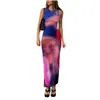 Basic Casual Dresses Sleeveless Maxi Dress Women Summer Long Bodycon Elegant Sexy Tie Dye Outfits Ladies Birthday Party Club Sundr Dhbyt