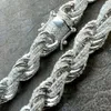 Colliers Hip Hop Custom Hop Iced Silver 925 9 mm Épaisseur Chaîne de corde Moisanite Twisted pour hommes