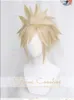 Final Fantasy VII FF7 ​​Cloud Strife Linen Blond Cosplay Peruki z plecionymi cieplnymi odpornymi na syntetyczne włosy + czapka peruka