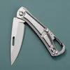 Small Folding Knife Portable Camping Knife Multi function Stainless Steel Pocket Knife Outdoor EDC Tool MINI Cutter Blades Fruit Knifes Silver