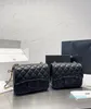 Designer-Classics Designer väskor Kvinnor väskan plånbok handväska kaviar leahter axel crossbody väska påsar metall kedja koppling klaff totes väska tråd handväska 17 cm