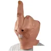 Maski imprezowe Maski imprezowe 1PC Creative Middle Finger Despisemask LaTex Daj nakrycie głowy salute maska ​​na Halloween Cosplay Prop GIF DHTPG