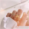 Couple Rings Fashion Personality Trend Gold Flower Ring Lucky Clover Ladies Party Like A Breath Of Fresh Air Gift Freight Lo Dhgarden Dhncn