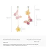 Boucles d'oreilles pendantes lustre doux mignon petit frais asymétrique creux papillon goutte pour les femmes à la mode Pendientes fleurs bijoux