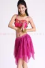 Conjunto de fantasias de dança da barriga feminina (Straps Tops Highlights Skirt) 2pcs/vestido de terno