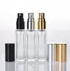 All-match Long Slim Perfume Atomizer Square Shape Empty Refillable Clear Glass Spray Bottles Travel Sprayers 10ML 1/3Oz