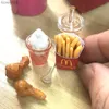 Kitchens Play Food NEW 1/6 Scale Dollhouse Miniature Fried Chips Chicken Leg Ice- Orange Juice Mini Fast Food for Doll House Kitchen Play ToysL231104