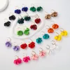 Hoop Earrings Simple Unique Fashion Acrylic Petals Flower Rose Red Dangle For Women 2023 Trend Wedding Party Jewelry Accessories Gift