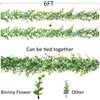 Dekorativa blommor 4st konstgjorda eukalyptus girland 6ft faux vinstockar grönska falska hängande blad bröllopsdekor