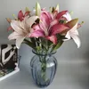 Decorative Flowers Retro Blooms Lily Branch Silk Artificial Home Decor Wedding Decoration Classical Flower Arrangement Accessaries Flores