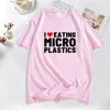 T-shirt da uomo I Love Microplastics Uomo Divertente Mmicroplastic Umorismo Lettera Stampa Tee Top Estate Cotone Casual T Shirt Abbigliamento maschile 230404