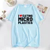 T-shirt da uomo I Love Microplastics Uomo Divertente Mmicroplastic Umorismo Lettera Stampa Tee Top Estate Cotone Casual T Shirt Abbigliamento maschile 230404