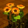 Lawn Lamps Solar Sunflowers Outside Garden Lawn Light IP65 Waterproof Solar Flowers Pathway Light for Patio Yard Wedding Holiday Decoration P230406