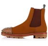 Hiver Marque De Luxe Hommes Melon Spikes Bottines Lug Semelle En Cuir De Veau Robe De Noce Martin Bottillons Gentleman Moto Bottes EU38-46 Avec Boîte