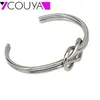 Fashion Women Jewelry Elegant Metal Silver Color Bangles Cuff Bracelet Pulseras Acero Inoxidable Mujer Clavo Clou Famous Jewelry Q215A