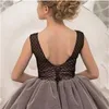 Girl Dresses Elegance Princess Little Dot Lace Tulle Flower For Wedding Birthday Party Prom Ball Gowns Tiered First Communion