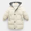 Down Coat Kids Coats Baby Boys Jackets Fashion Warm Girls Hooded Snowsuit For 3-10y Teen Barn Tjocka långa ytterkläder Vinterkläder