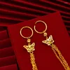 Kolczyki Dangle Oryginalne 18K AU750 Gold Drop Prosty projekt motyla śliwki dla kobiet Tassel Fine Jewelry 2023