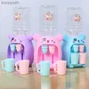 Kitchens Play Food Mini Children Dual Water Dispenser Toy with Cute Pink Blue Cold/Warm Water Juice Milk Drinking Fountain Simulation Kitchen ToysL231104