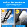 Neuheit Beleuchtung 10000W Verbesserte 168LED Solar Straßenlaterne Wasserdichte LED im Freien für Gartenwand Solarlampe mit verstellbarem Winkel Eingebaute 10000mAH P230403