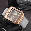 Nowy hot Classic Square Luxury Męski Zegarek Kwarcowy Chronograph zegarek wiele klasycznych stalowych taśmy mężczyzn ogląda rękę