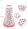 Kitchens Play Food 4/11Pcs Kids Cooking Apron Gloves Hat Set Pink Easter Halloween Child Chef Kitchen Baking Tool Play House ToysL231104