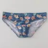 Underpants Men Sexy Low Rise Printed Cotton Breathable Panties Bulge Pouch G-string Thong Briefs Underwear