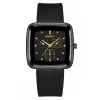 Yeni Black Square Watch Leisure and Moda Men Bayan Waterproof Quartz Deri kayışları izliyor