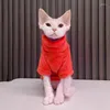 Kattdräkter Sphynx kläder hårlös tröja husdjur jumper vintermode förtjockande varma bekväma kläder för katter outfit