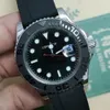 ST9 Mens Otomatik Mekanik Hareket Yat Siyah Kadran Saatler 40mm Paslanmaz Çelik Kol saatleri Safir Cam Aydınlık Saat Montre Ustası