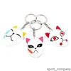 Anime Cartoon Demon Slayer Blade Mask Keychains for Woman Man Key Chain Pendant Kids rostfritt stål Keychain