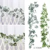 Decoratieve bloemen kransen kunstmatige eucalyptus wijnstok bruiloft achtergrond muur decor bloem grijze wilg bladeren rattangreenery arch decro