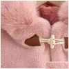 Płaszcz Baby Girl Cloak Faux Fur Winter Infant Dziecko Dziecko Księżniczka Zapęta kołnierz z kapturem Ziemiwa Przedstawienie ciepłe ubrania 1-8y 210902 Drop D Dhdnn