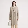 Women's Trench Coats T0t Spring And Autumn Suit Dark Beige Cotton Medium-length Single-breasted Loose Casual Coat Jacket Long