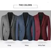 Męskie garnitury Browon Brand Business Casualne kurtki dla mężczyzn wiosna i jesień solidny kolor obracki blezer 2023 ślub