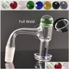 Smoking Pipes Beracky Fl Weld Accessories Terp Slurper Quartz Banger With Marble Screw Ball Set 10Mm 14Mm 18Mm Male Female Seamless Dhvgw