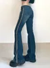 Jeans da donna Rockmore Vintage per donna Pantaloni svasati a vita bassa estetici Moda cyber y2k Pantaloni denim streetwear femme Retro coreano 230403