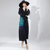 Women's Trench Coats Trenchcoat Autumn 2023 Printed Loose Large Size Long High-end Elegant Pleated Coat