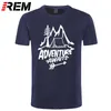 Tshirts pour hommes remavant aventure attend la lettre tshirt voyage en pin monts tente imprime de qualité supérieure coton pur unisexe 230404