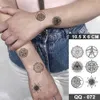 5 PC TEMOSIMAT TATTOOS WODYPROOM TEMOSISO TATTOO ZKŁADA PEMETRYCZNY Trójkąt Flash Tatoo Proste linie ręczne nadgarstek Fałszywe tatua