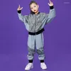 Stage Wear Children Sequin Long Sleeves Coat Pants Hip Hop Dance Performance Costume Girls Jazz Clothes Boys Drum Show DNV15727