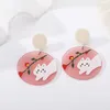 Boucles d'oreilles en pente Couleur de lustre mignon animal coloré