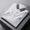 Men's Polos Light Luxury Advanced Silk Breathable POLO Shirt Men's Short Sleeve 2023 Summer Fashion Korean Butterfly Logo Leisure