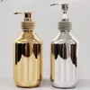 Opslagflessen vloeistof zeep badkamer keuken shampoo fles goud chroom plastic body wash dispensers hand