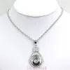 Hela snäppsmycken utbytbara kristall snaphängen halsband passar 18mm snap -knappar smycken bijoux collier195d
