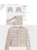 Women's Jackets designer luxury C Stripe Small Fragrant Coat High Edition Tweed Color Clip Round Neck French Celebrity Style Knitted Cardigan Top X8GI