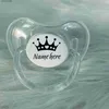 Pacifiers# MIYOCAR personalized any name princess transparent Orthodontic pacifier dummy BPA free unique gift for new born baby showerL231104