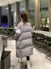 Parkas Korean Version 2023 New Tb Down Women's Mid Length Standing Loose Embroidered Small Figure Thickened Warm Jacket