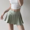Faldas Minifalda sexy para mujer, falda plisada negra blanca vintage, falda de tenis coreana, pantalones cortos, falda de cintura alta con cremallera de verano 230404