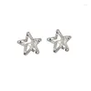 Boucles d'oreilles Ponykiss 925 Silver Zircon Star pour la mode femme mignon beaux bijoux accessoires minimalistes